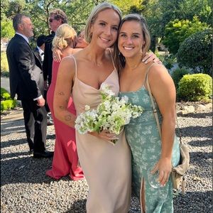 Cali Satin Charmeuse Midi Dress - Oyster Color